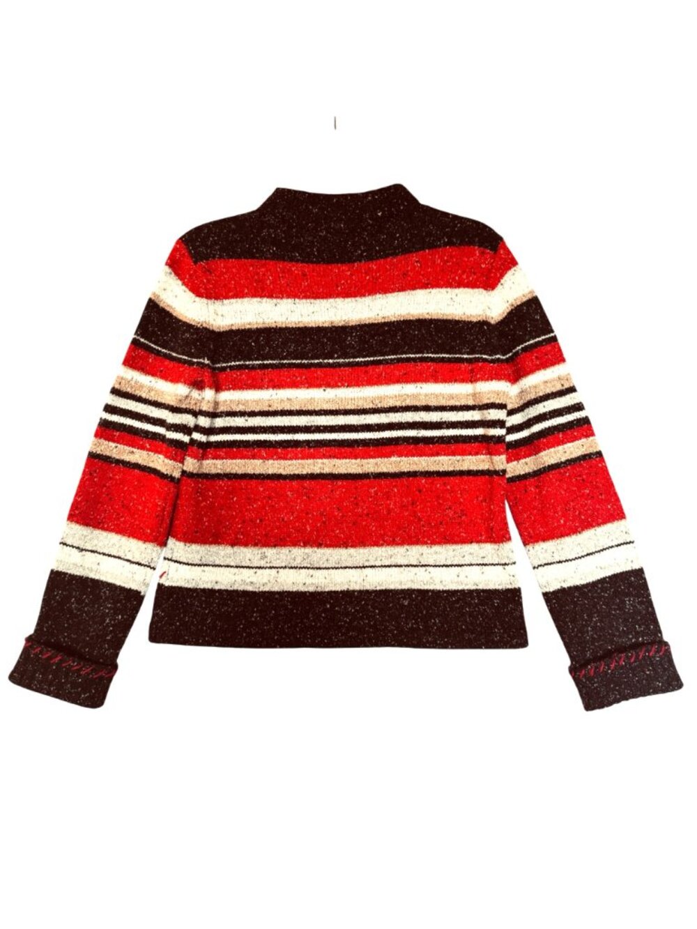 Crazy Horse Colorblock Americana Sweater Women's M Y2K Retro Blanket Stitch - Picture 2 of 9
